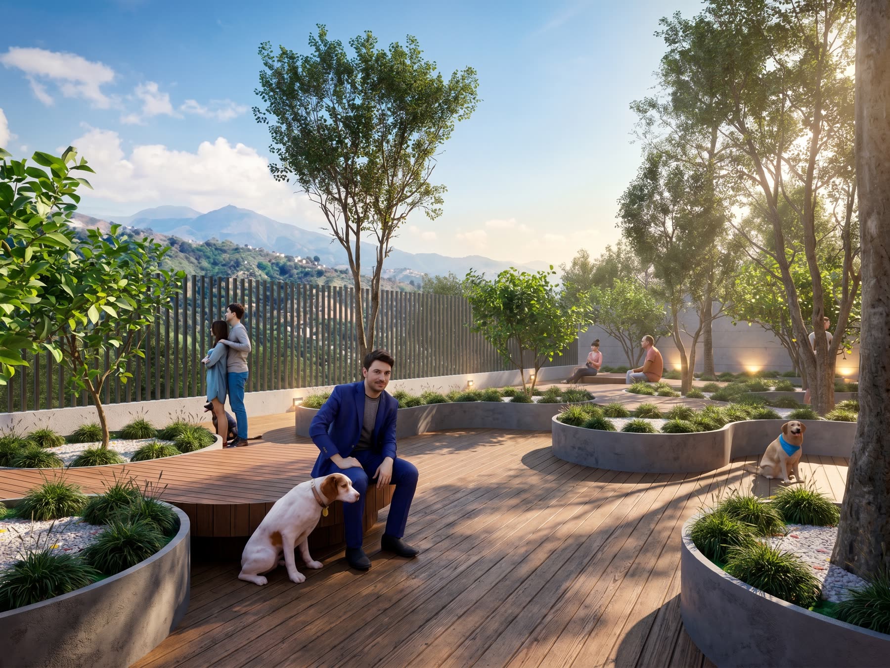 3D render of the social area