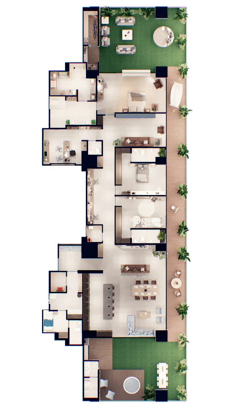 Plano de planta de un proyecto inmobiliario
